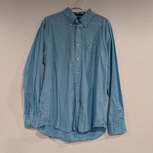 *3/$10* Tommy Hilfiger Graduate Chambray Long Sleeve Shirt Blue Size Large